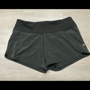 Lululemon hotty hot short 4 mid rise" - olive green great condition